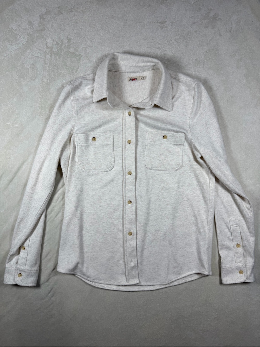 Faherty Size Small Super Soft Cream Button-Front Long Sleeve Shirt